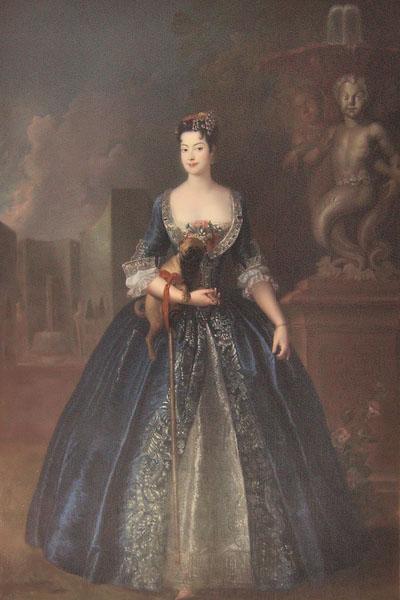 antoine pesne Portrait of Anna Orzelska with a pug. France oil painting art